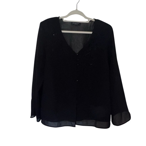 montee Jackets & Blazers - Montee Collection Black Sheer Jacket​